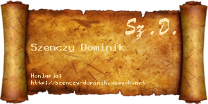 Szenczy Dominik névjegykártya