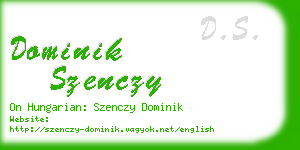 dominik szenczy business card